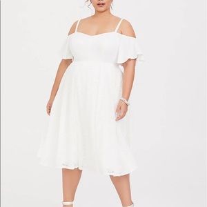 Torrid Plus Size Lace Off The Shoulder Special Occasion dress